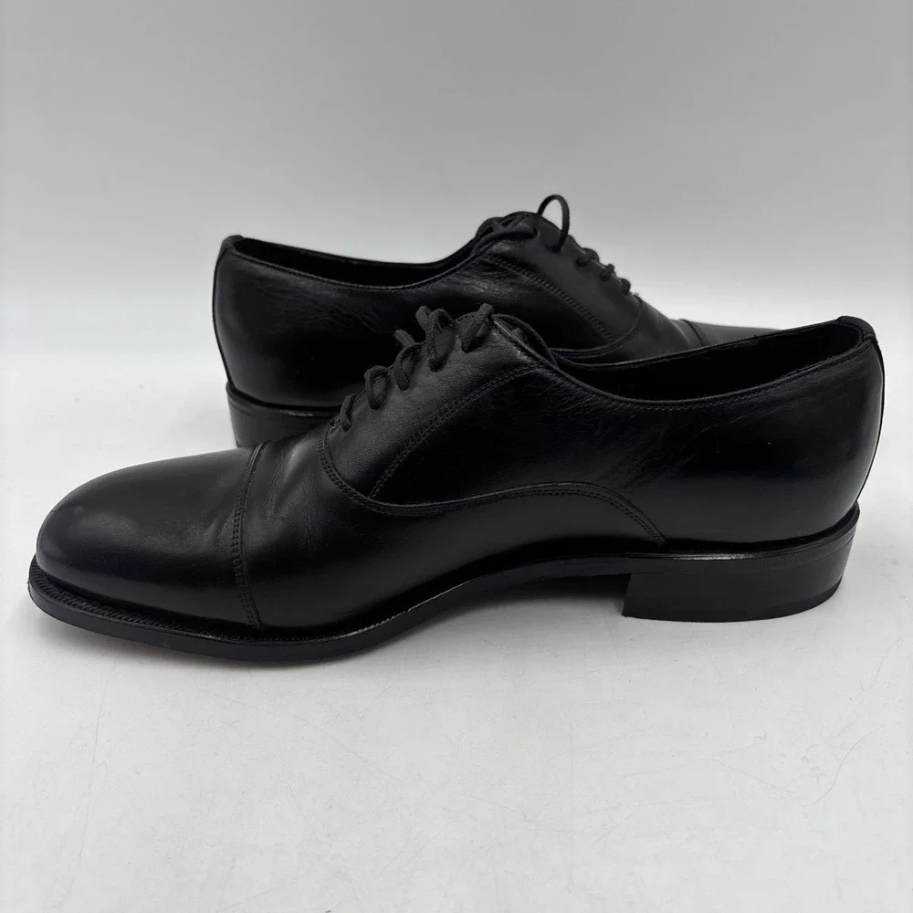 Florsheim Men's Shoes 9.5 D Dress Black Leather Cap Toe Oxford Lace 17168